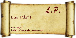 Lux Pál névjegykártya
